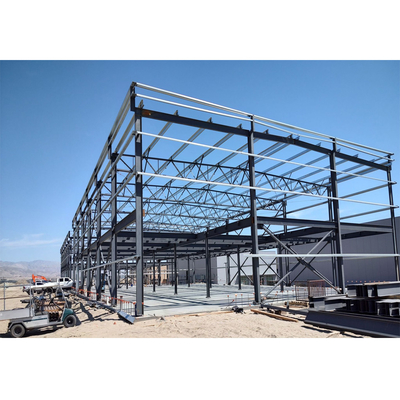 Painted Modern Q235 / Q345 Steel Workshop Building Construction
